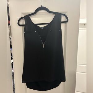 Elegant Black Zip-Front Tank Top